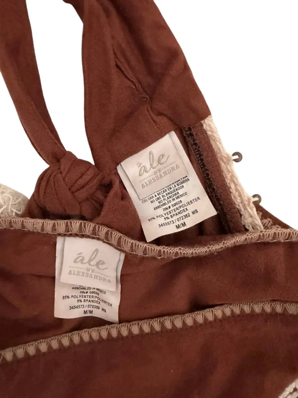 ALE ALESSANDRA tassel fringe faux suede bikini sz M